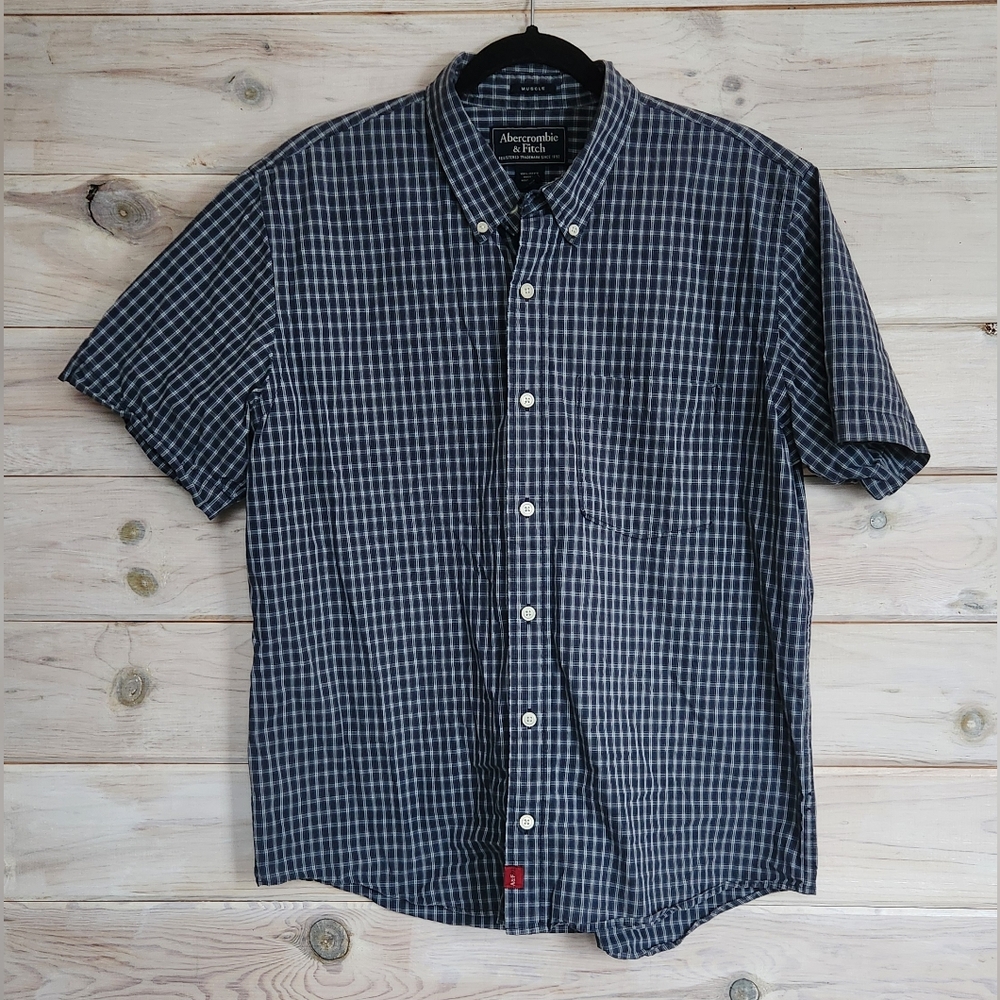 Abercrombie & Fitch Short Sleeve Button Down Casual Cotton Plaid